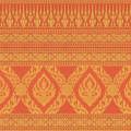 บอร์ดเดอร์สำหรับติดผนังลายไทย ลายเทพพนมสีส้ม BDLT-051