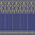 บอร์ดเดอร์สำหรับติดผนังลายไทยลายกรวยเชิงสีน้ำเงิน BDLT-56