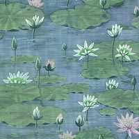 วอลเปเปอร์ลายสระบัว สีเขียว LT-993